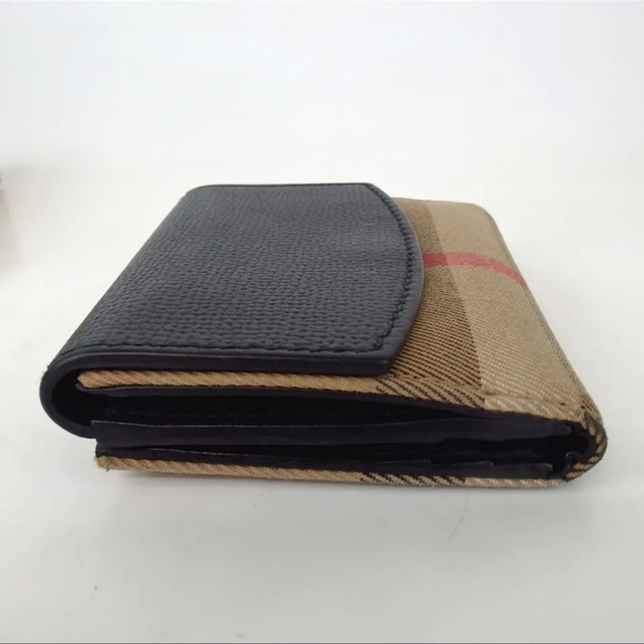 AUTH BURBERRY Nova Check Canvas Wallet W/ Box - Picture 3 of 12